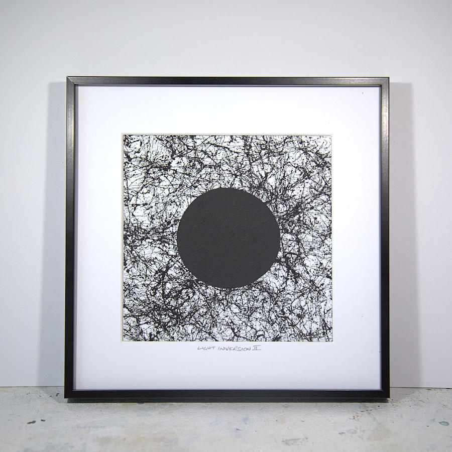 black and white abstract painting
