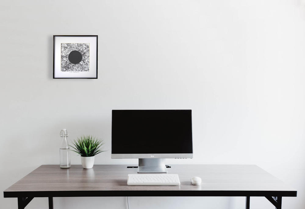 black and white abstract painting interior decor