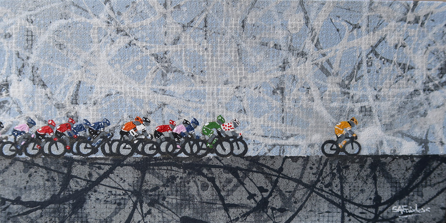 Cycling art on canvas