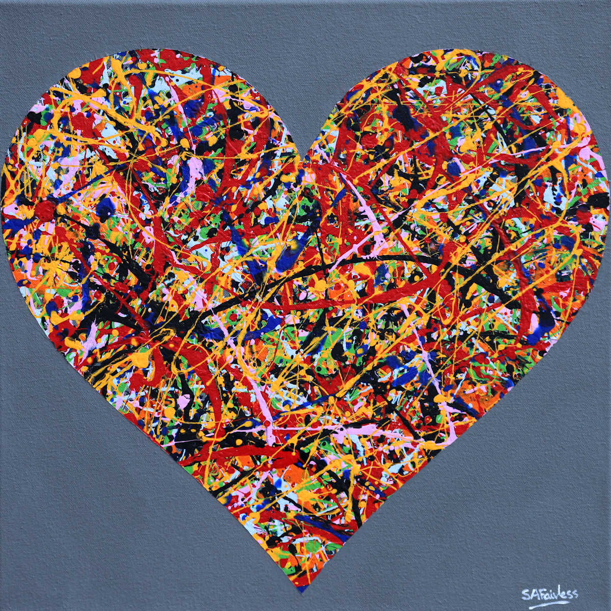Abstract Hearts Painting