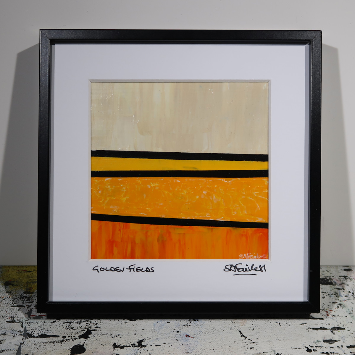 Golden Fields framed landscape affordable art