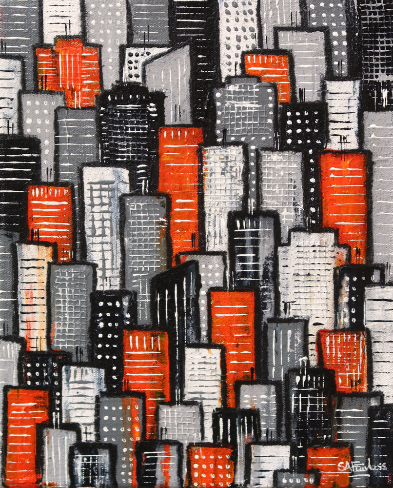abstract Cityscape Painting