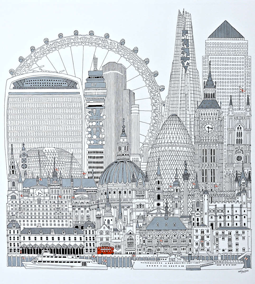 large London Cityscape painting
