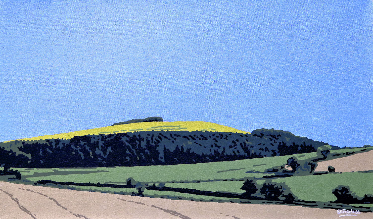 landscape painting of South Downs