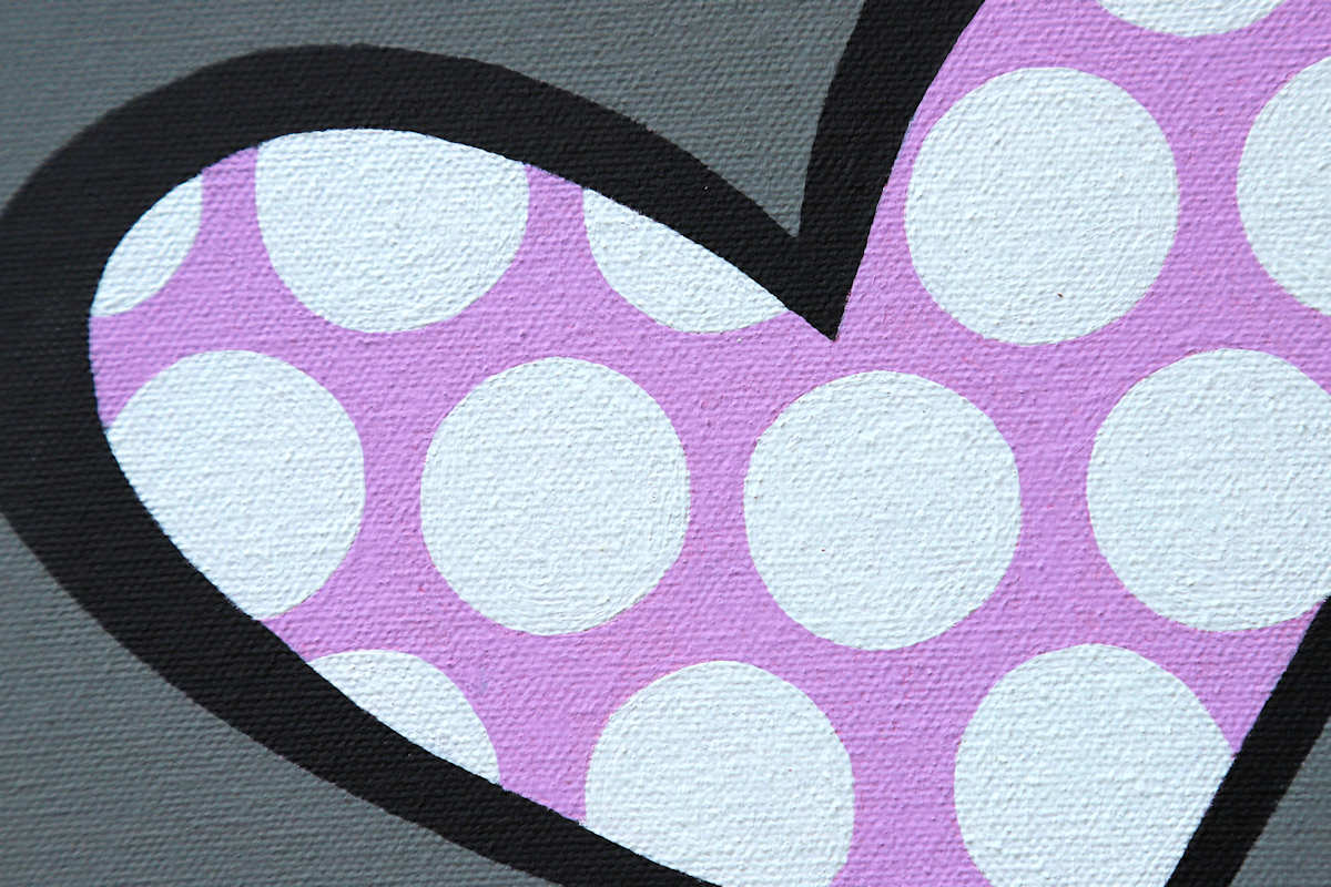 Abstract heart pop art painting