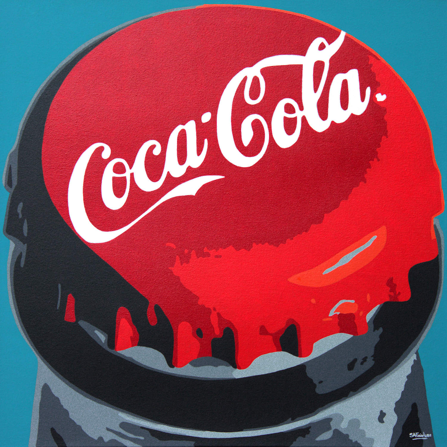 Coke cap pop art painting