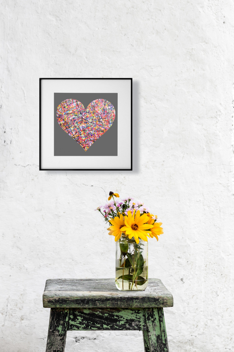 pop art heart print image
