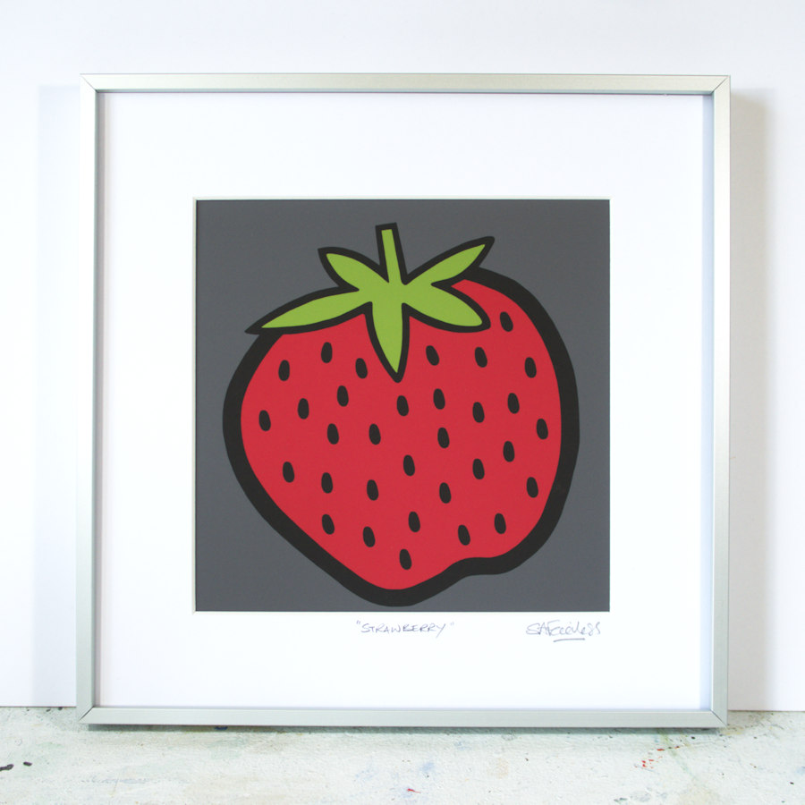 pop art strawberry print