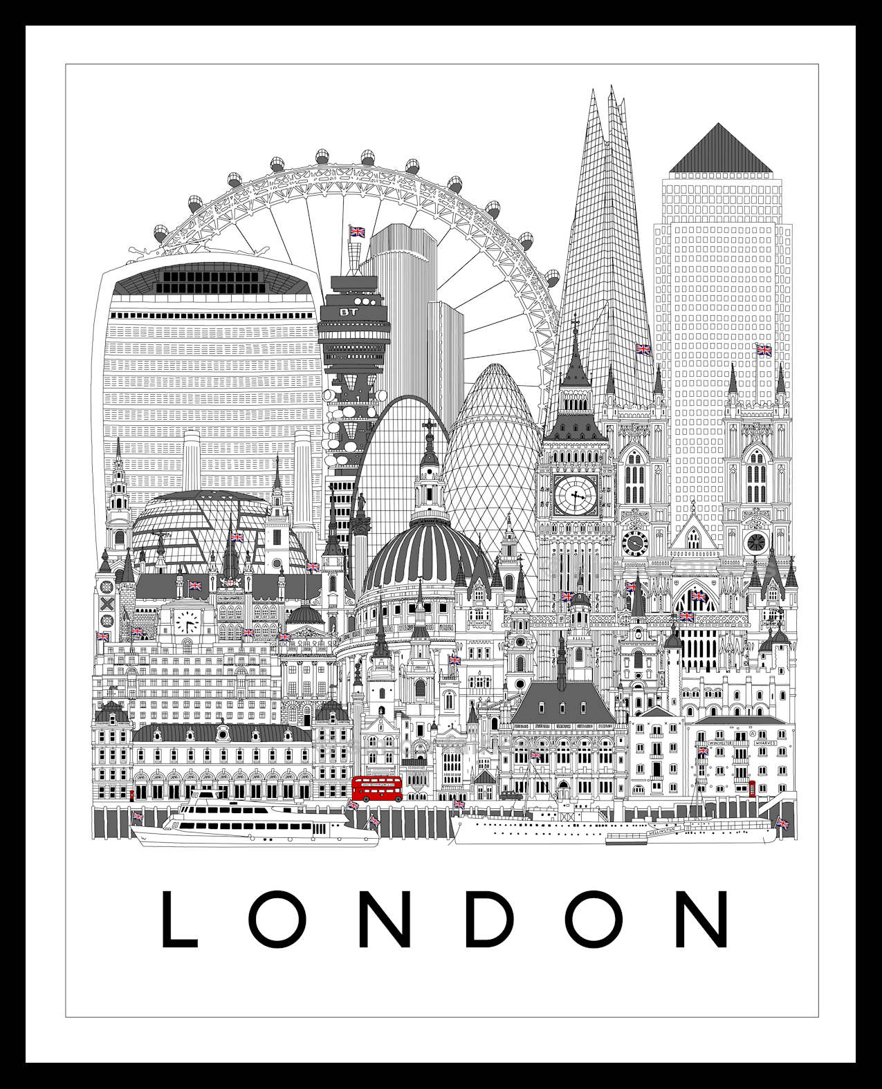 framed London print