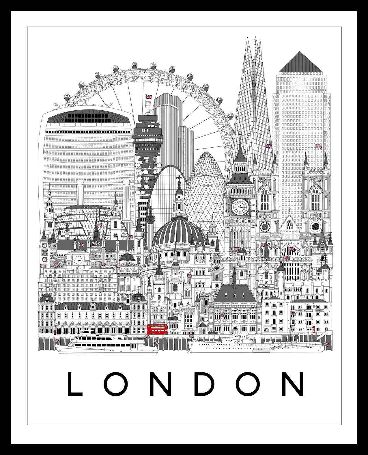 London cityscape skyline print