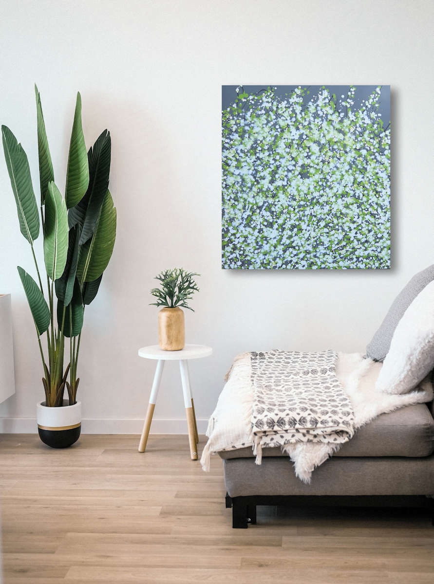large floral abstract painting