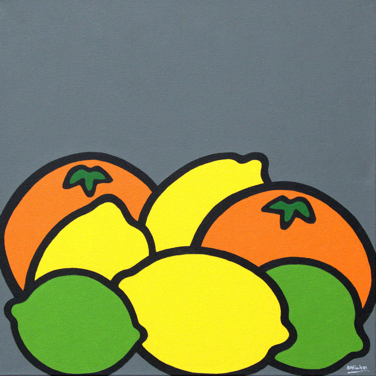 pop art citrus fruit painting