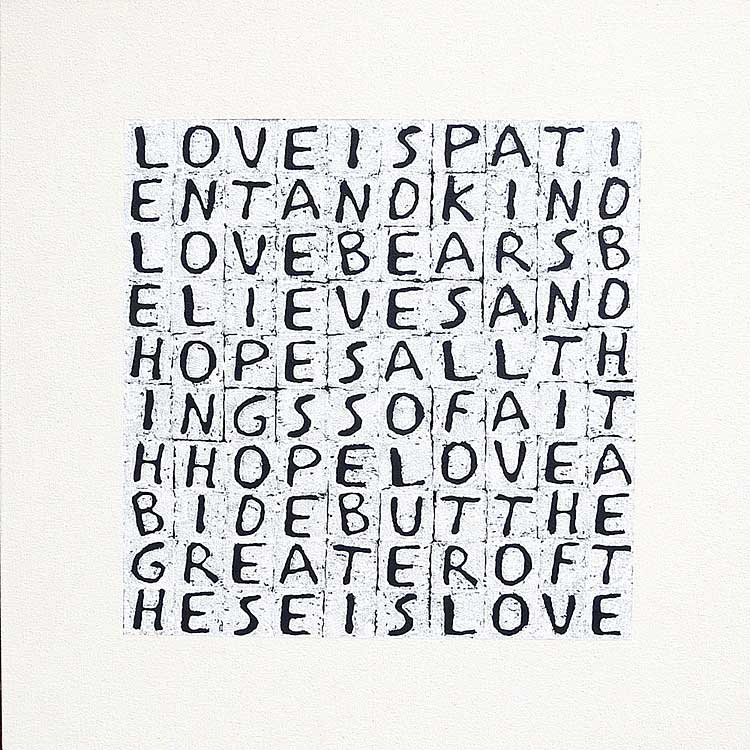 text word art love painting