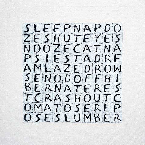 Text based painting on the theme of Love sleep